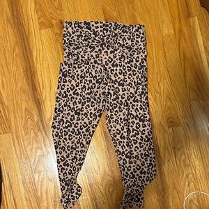 Aerie Leopard Print Leggings - Black and Tan
